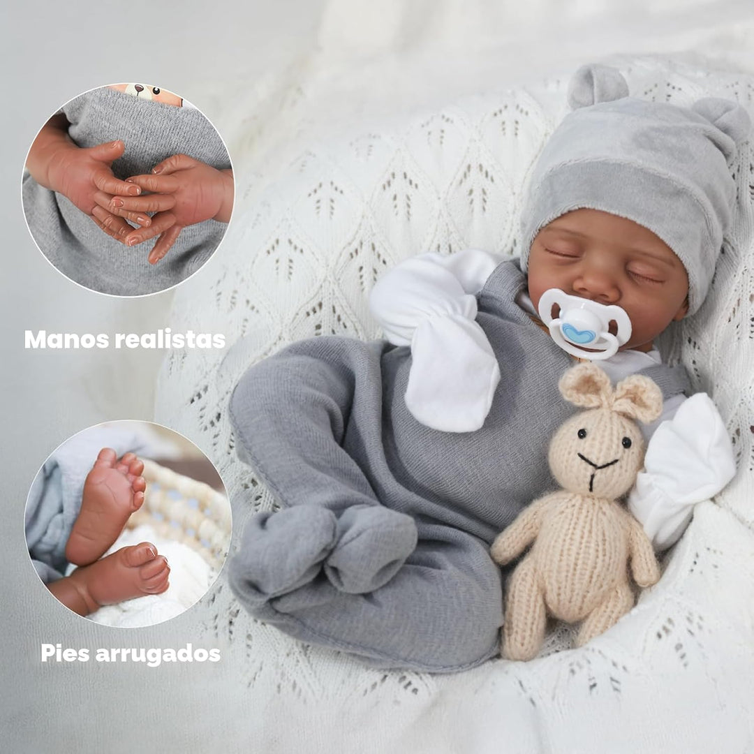 CHAREX Muñecos de bebé Reborn realistas negros - Muñeca de bebé de...