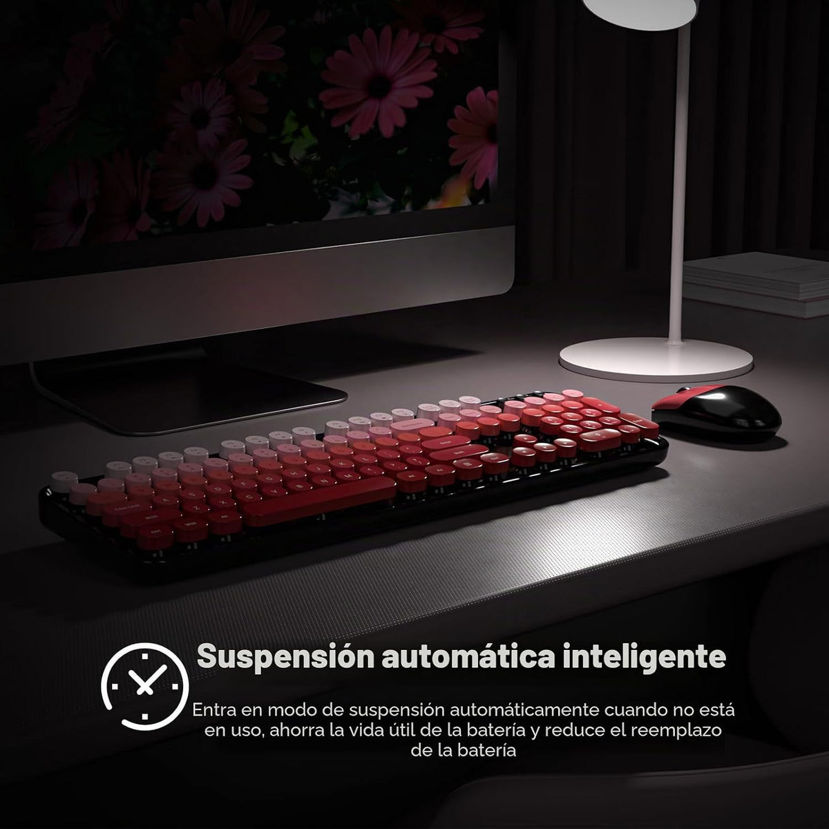 SQMD Combo de teclado y ratón inalámbricos, teclado de máquina de e...