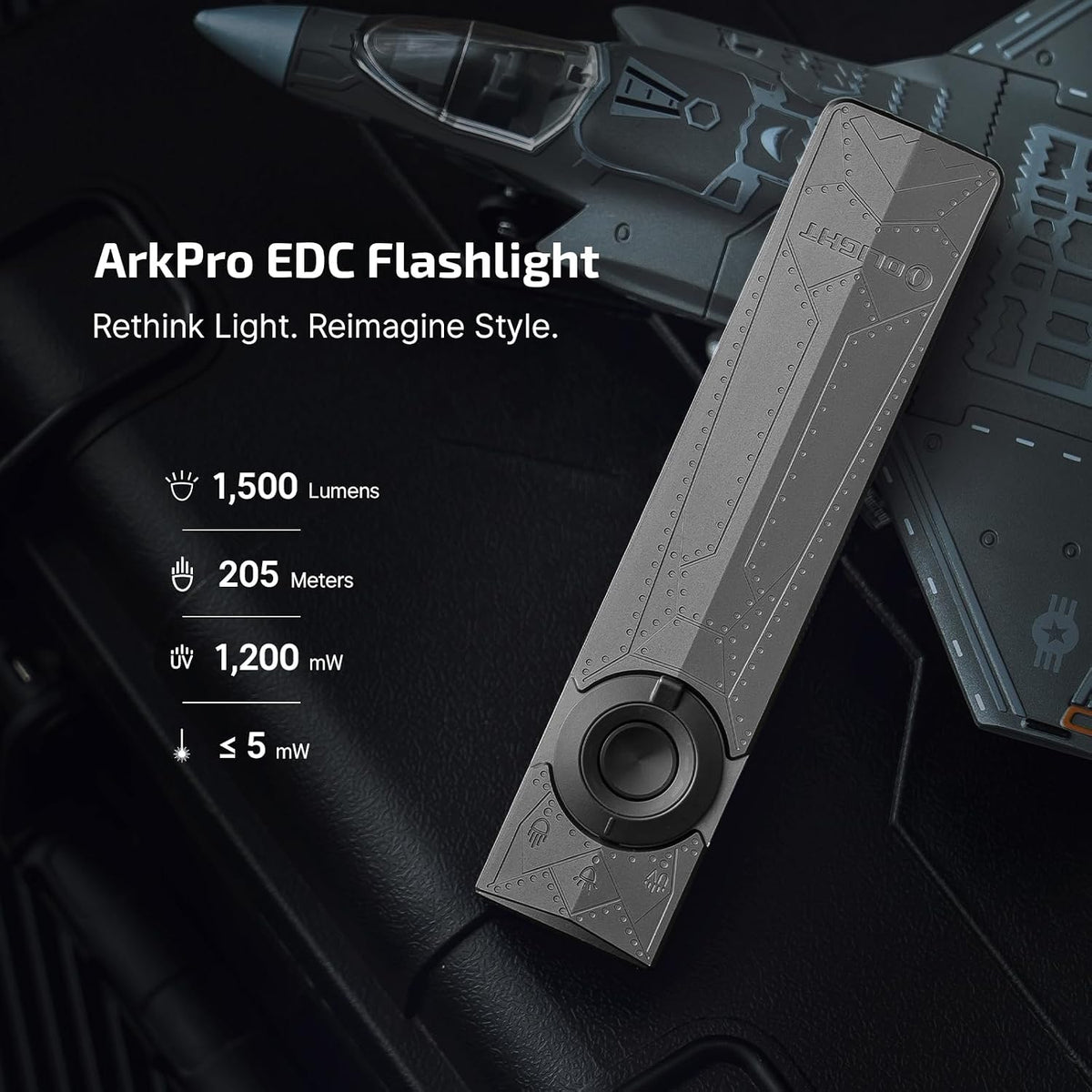 OLIGHT ArkPro EDC linterna plana recargable, luz de bolsillo