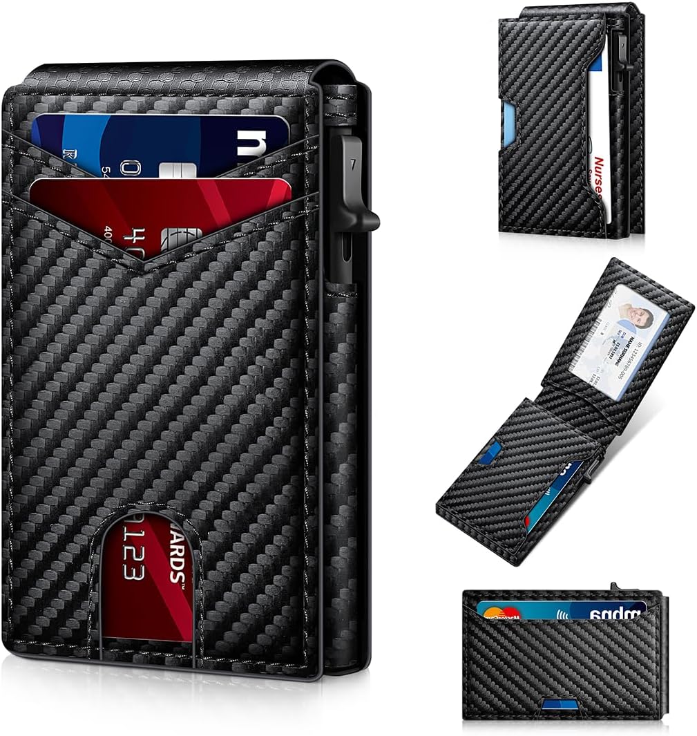 GHUKY Cartera minimalista para hombre, cartera delgada con bloqueo RFID