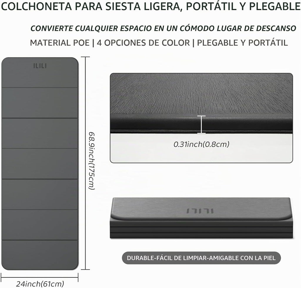 ILILI Tapete de Yoga Plegable 71 * 24 * 0.3 Pulgadas