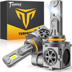 Termitor - Bombillas LED 9005/HB3 de última generación, 1000% 80000LM de alto rendimiento, tamaño halógeno 1:1, blanco frío 6500K, luz antiniebla impermeable IP68 con ventilador de refrigeración