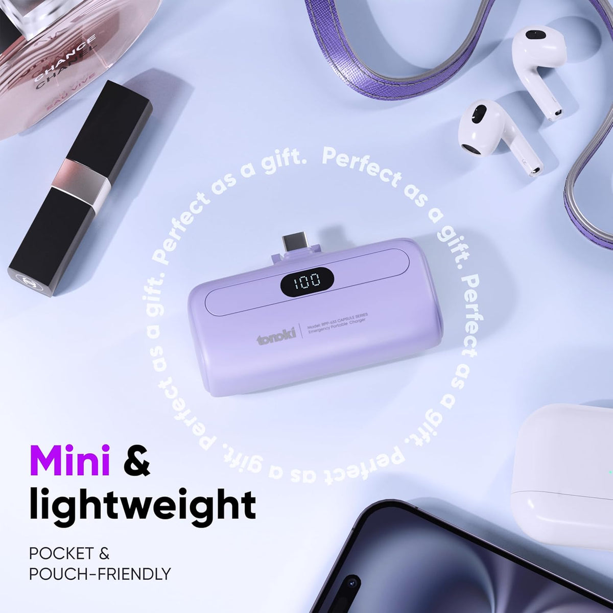 TONOKI Cargador portátil USB-C de 5000 mAh, para iPhone 15\/16\/17,...