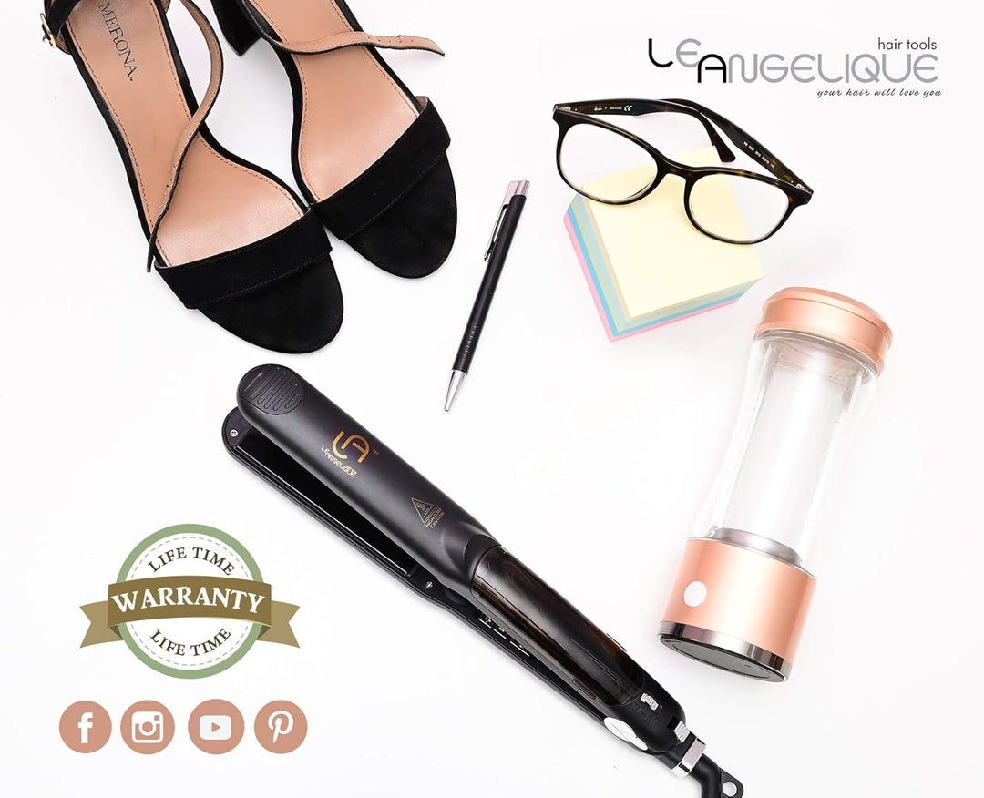 Le Angelique Plancha de pelo profesional a vapor, vaporizador 2 en...