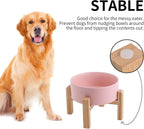 Tazón de cerámica elevado y elevado para perros de razas pequeñas y medianas, cuenco de agua con soporte, plato de alimentación de mascotas pesado antideslizante de 6 pulgadas, 3.6 tazas