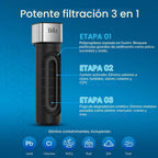 Brio Sistema de filtro de agua para debajo del fregadero de 11 pulgadas para grifo de cocina y baño, carcasa única de 3 etapas, filtros de 0.5 micrones PFAS, cloro, plomo, mercurio + | 10,000 galones o 2 años | Certificado NSF 42 y 372