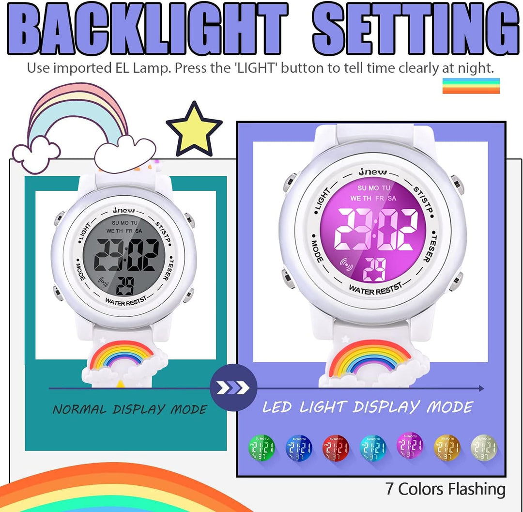 VAPCUFF Relojes impermeables 3D de dibujos animados para niñas con...