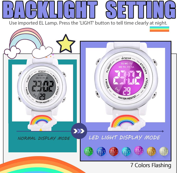VAPCUFF Relojes impermeables 3D de dibujos animados para niñas con...