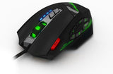 Ratón para juegos C12 con 12 botones programables, ajuste de doble...
