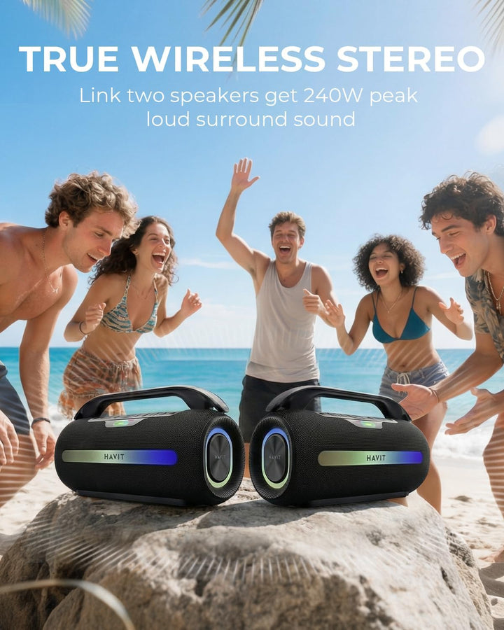 havit Altavoz Bluetooth para exteriores, altavoces de pico de 120 W...