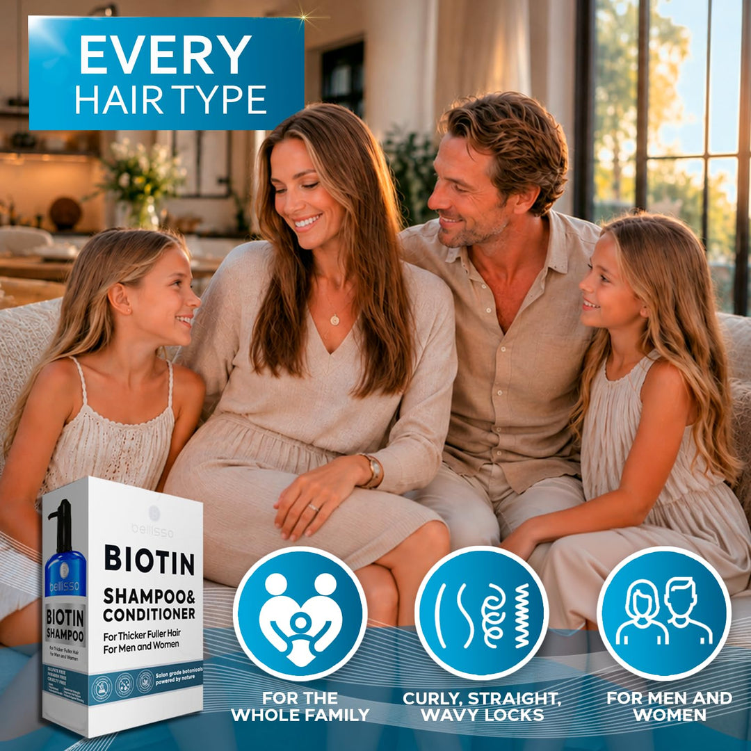 BELLISSO - Set de champú y acondicionador con biotina, tratamiento...