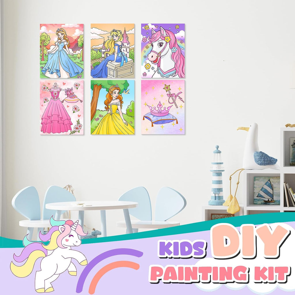 Ctosree - 12 lienzos predibujados para pintura de niños, estirados de 8 x