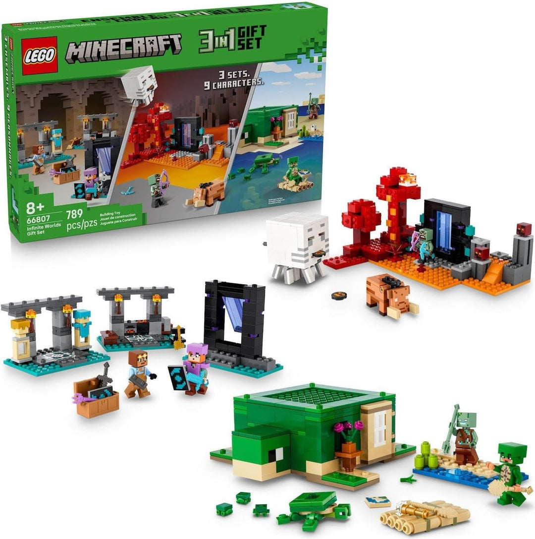 LEGO Minecraft 66807 Infinite Worlds - Kit de construcción de 789 p...
