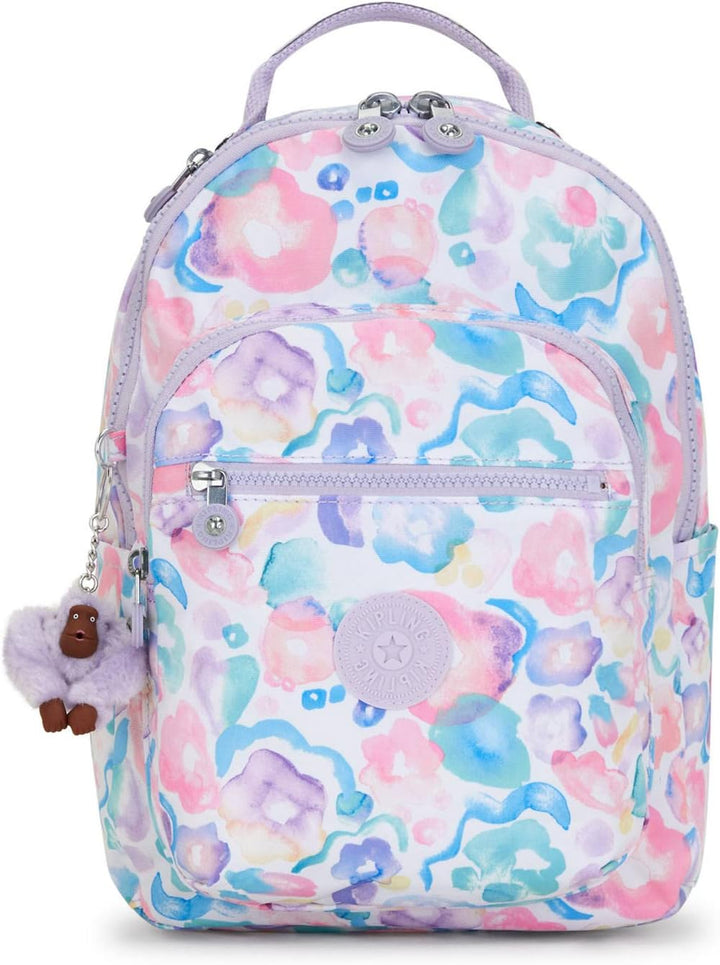 Kipling Seúl - Mochila pequeña para tableta, diseño de flores acuát...
