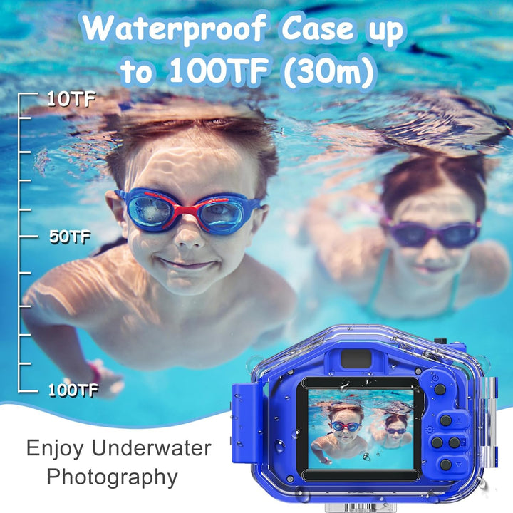 Agoigo - Cámara resistente al agua para niños, videocámara digital...
