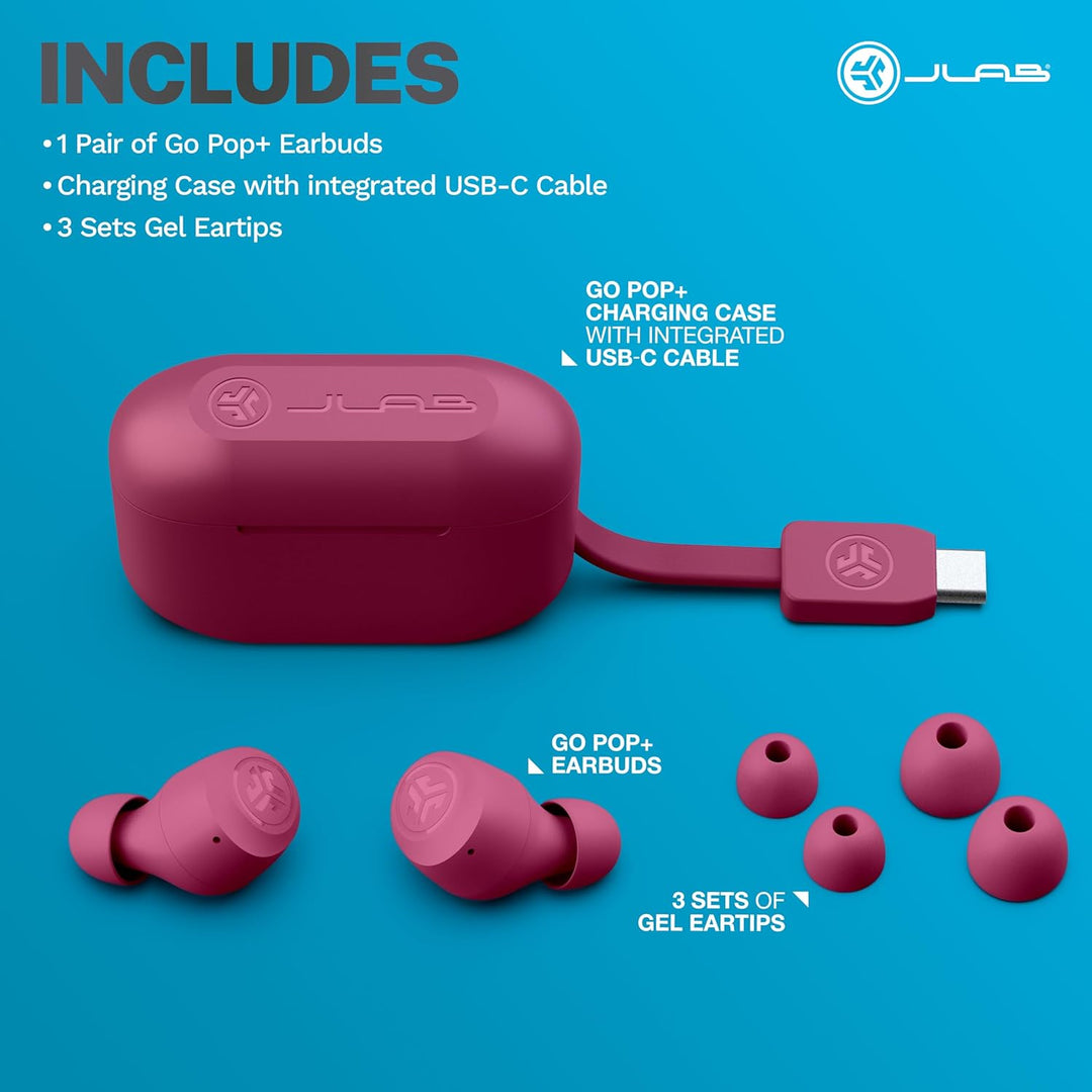 JLab Go Air Pop+ Auriculares Verdaderamente Inalámbricos, Auricular...