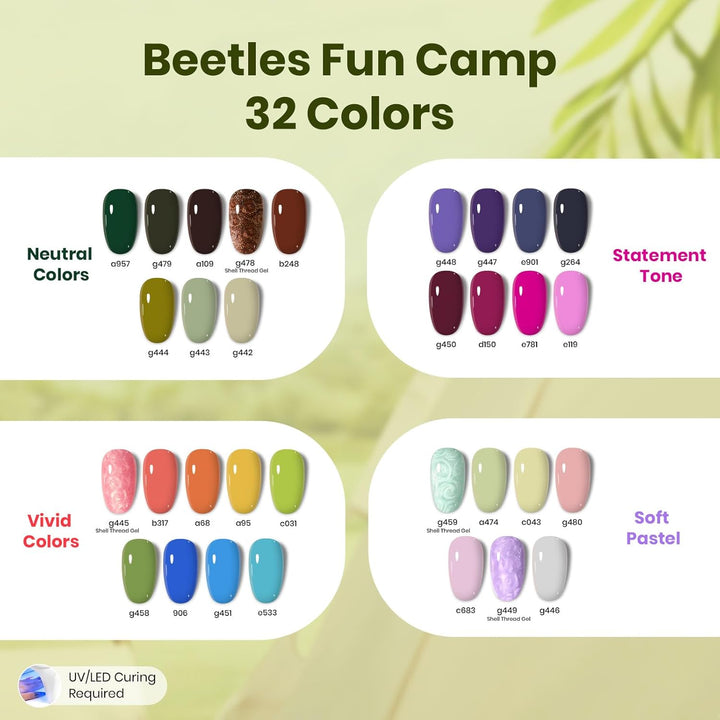 Beetles - Kit de 55 esmaltes de uñas de gel con luz UV y taladro de...