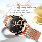 OLEVS Relojes para Mujeres y Juego de Pulseras Slim Casual Vestir Reloj de Muñeca para Dama Rosado Oro