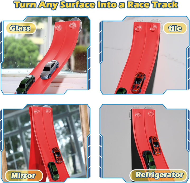 Pista de carreras flexible para niños de 15 pies, compatible con au...