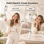 Trípode blanco del teléfono con la luz, 67 en Selfie Stick para el iPhone