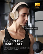 Picun Auriculares Bluetooth inalámbricos B8, tiempo de reproducción, Caqui Blanco