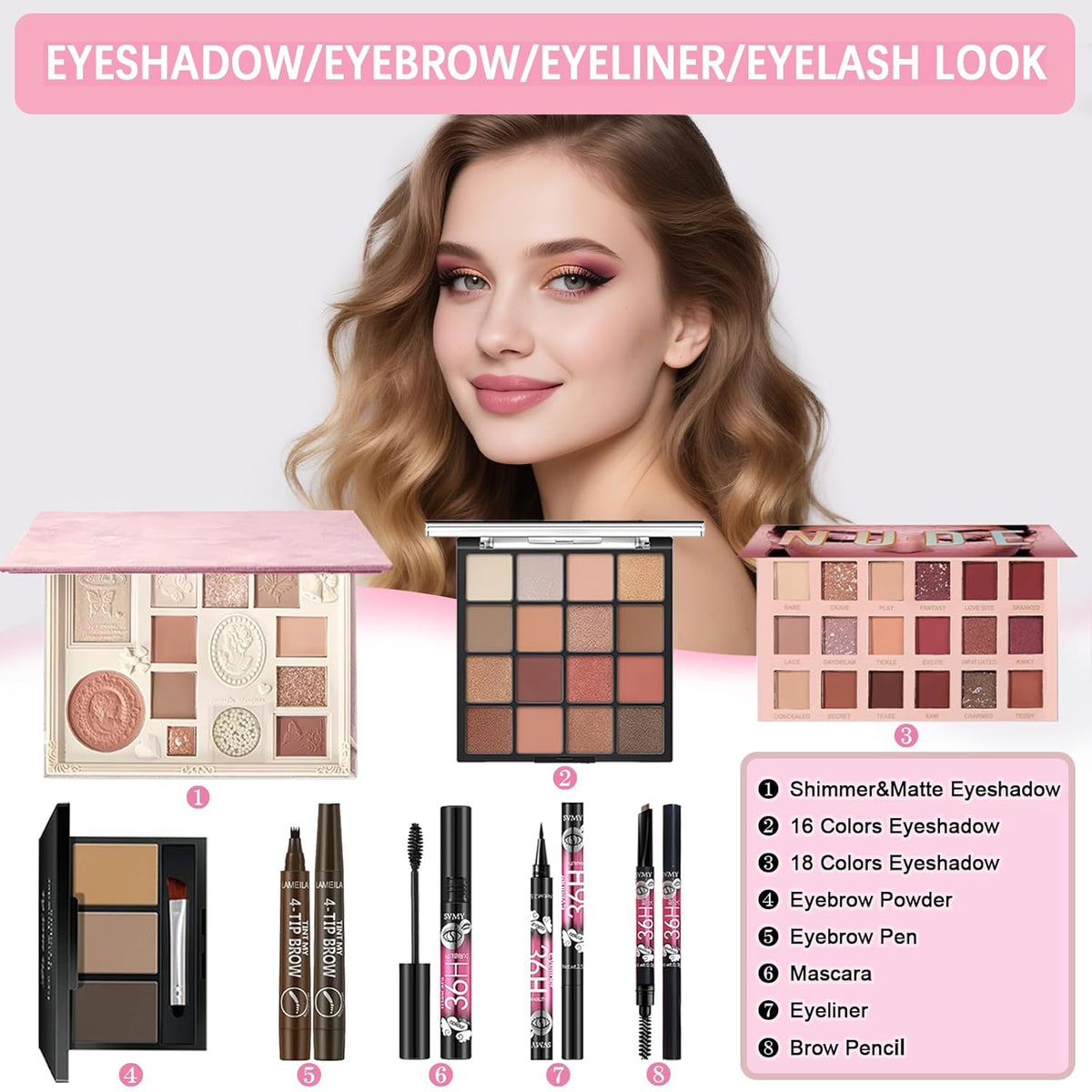 Kit de maquillaje todo en uno para mujeres, kit completo, juego de...