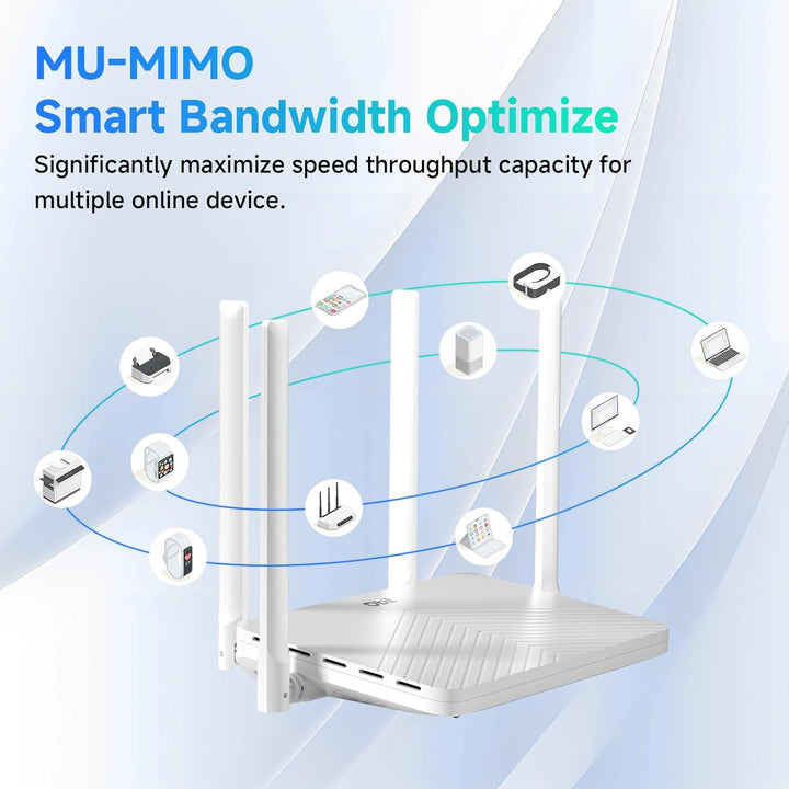 DBIT Enrutador WiFi Gigabit AC1200, 2.4 GHz + 5 GHz de doble banda...