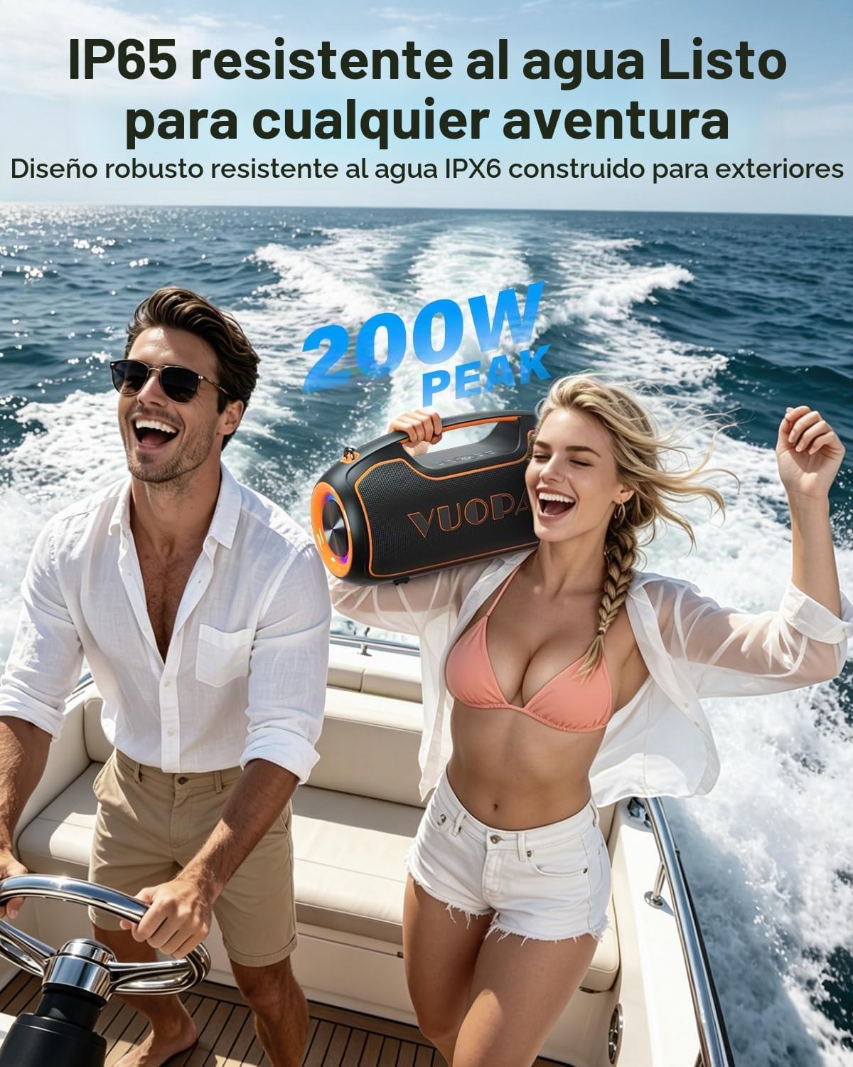 Altavoz Bluetooth, altavoces portátiles de pico de 200 W