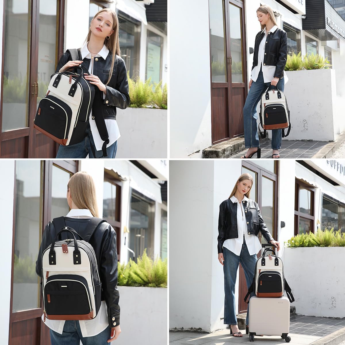 Mochila para laptop para mujer, bolsa de trabajo de 15.6 pulgadas c...