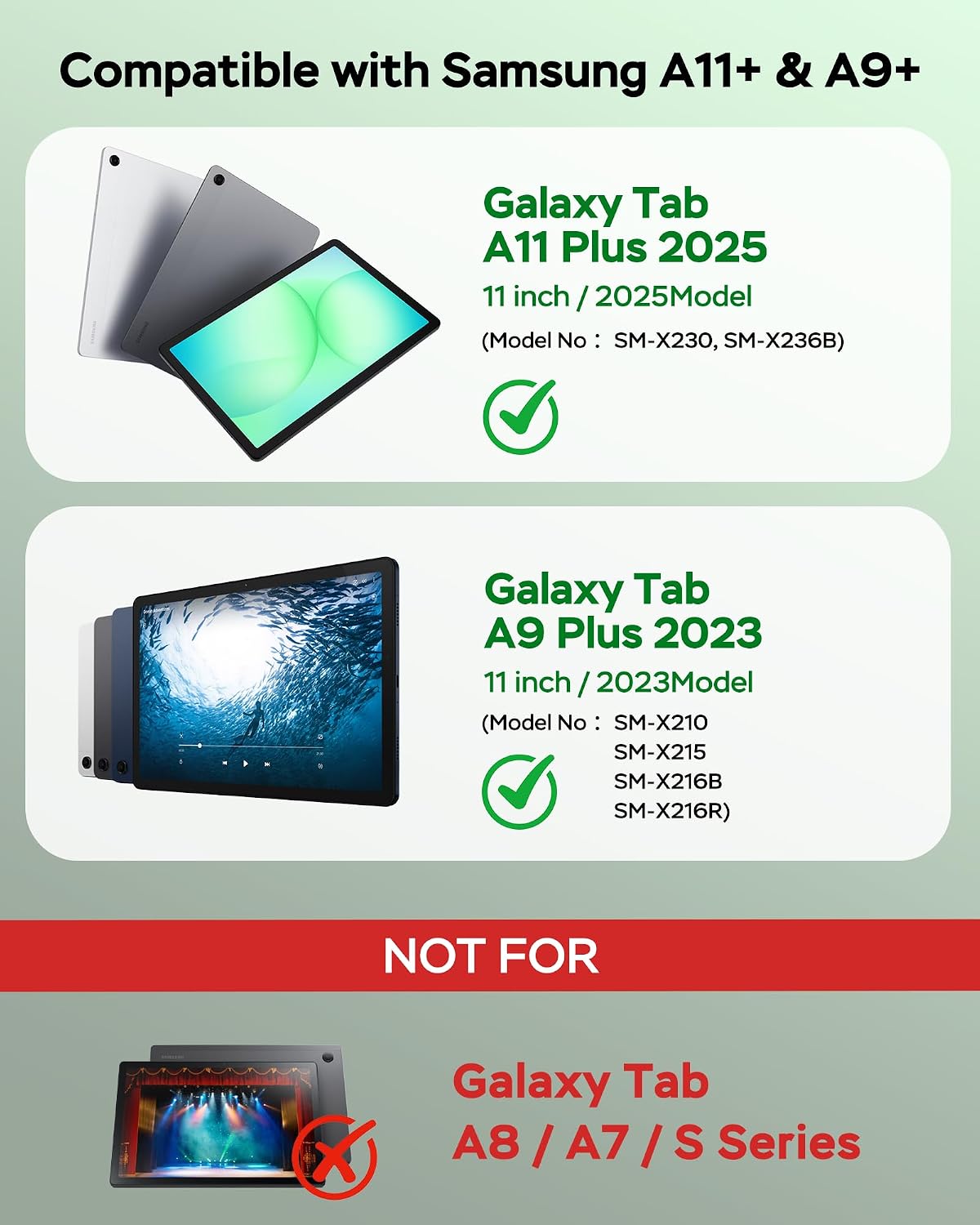 Funda para Samsung Galaxy Tab A11 Plus/A9 Plus con teclado