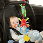 Sealive Juguetes Musicales Sensoriales para Cochecito de Bebé de 4 Piezas, Sonajeros Suaves Colgantes de Felpa para Actividades, Juguetes para Cuna y Asiento de Auto para Bebés Niño y Niña