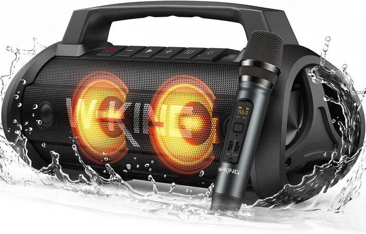 W-KING Altavoz Bluetooth portátil con micrófono inalámbrico, 120 W...