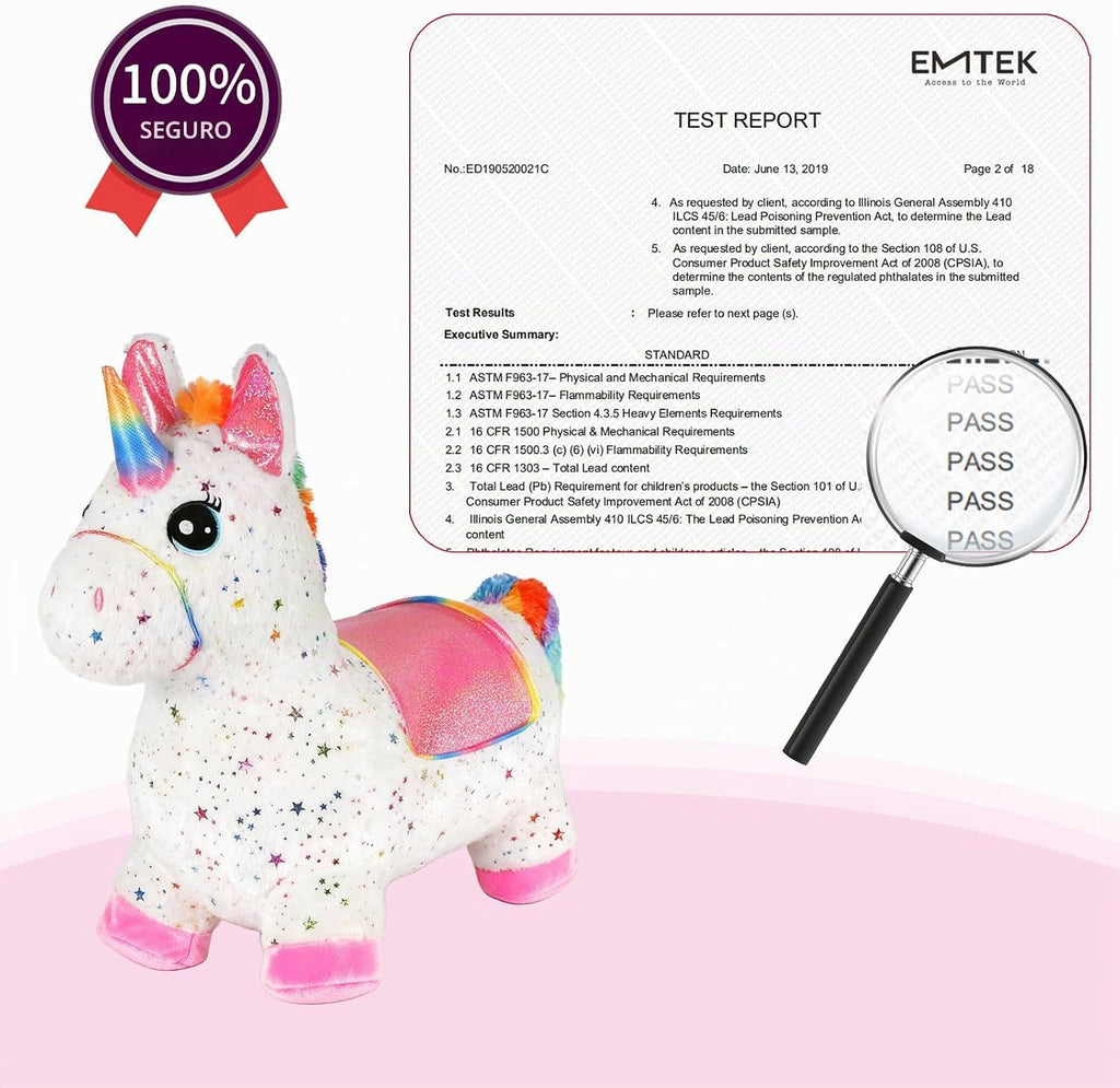 Juguetes de caballo animoso de unicornio, unicornio inflable con