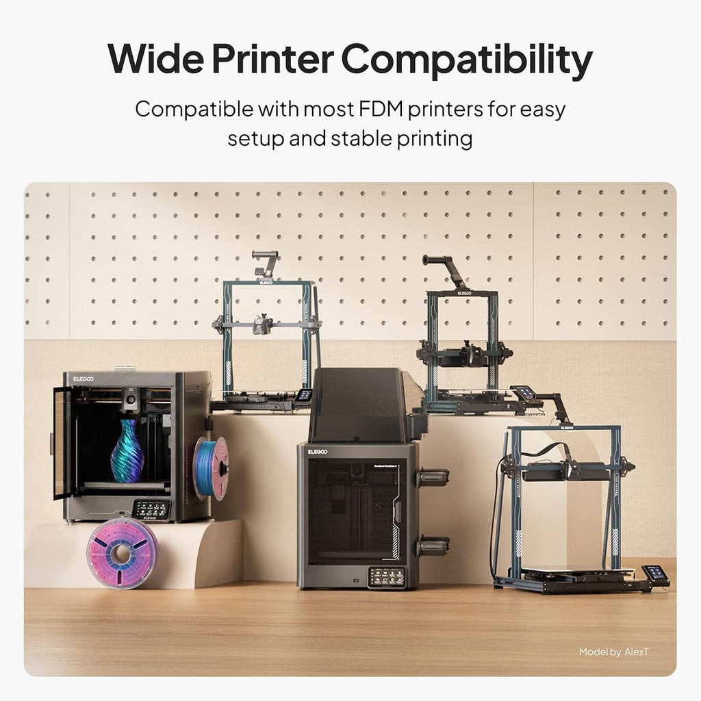 ELEGOO Filamento de impresora 3D PLA seda de 0.07 in de doble color...