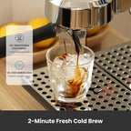 Gemilai G3006A Máquina de café expreso, máquina de café expreso de extracción en frío y caliente para el hogar, control y pantalla PID dual, bomba de 15 bares, programa de preparación ajustable