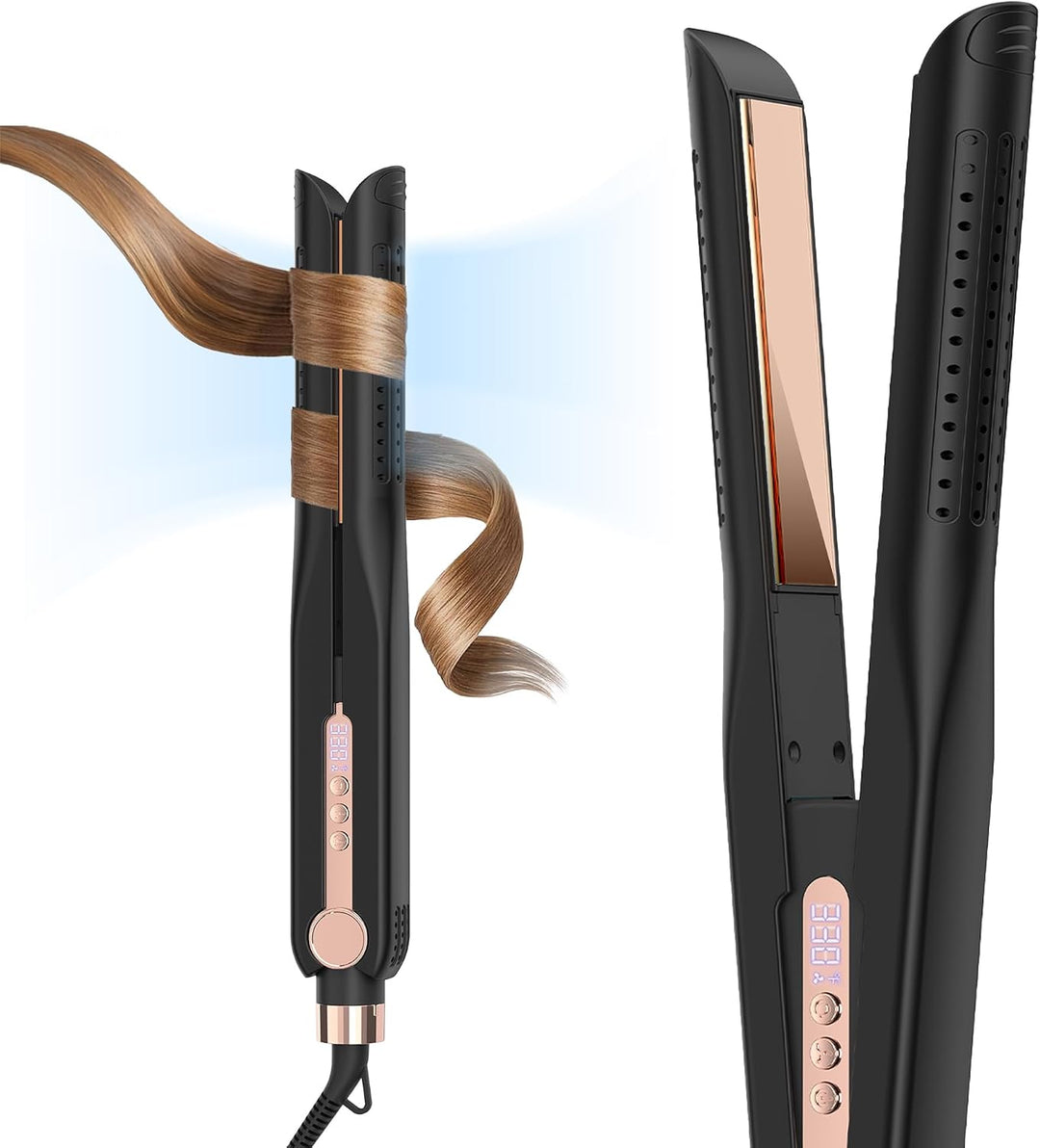 SKIMI Airflow Styler 2.0 - Plancha plana de titanio y rizadora, 96...