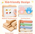 Joyreal Ábaco de madera para niños Matemáticas 3-5 4 5-7, pizarra blanca de