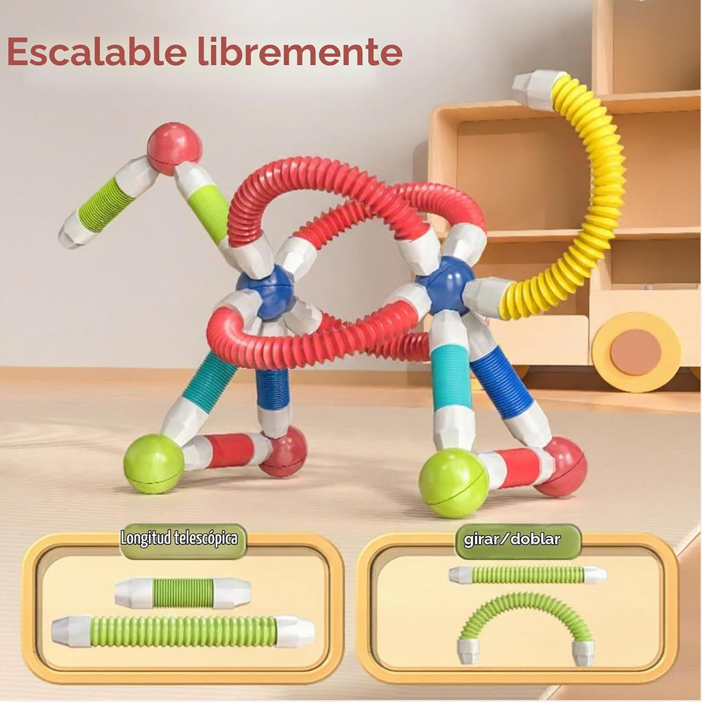 Juguetes Montessori magnéticos extensibles, 85 piezas, para niños y niñas