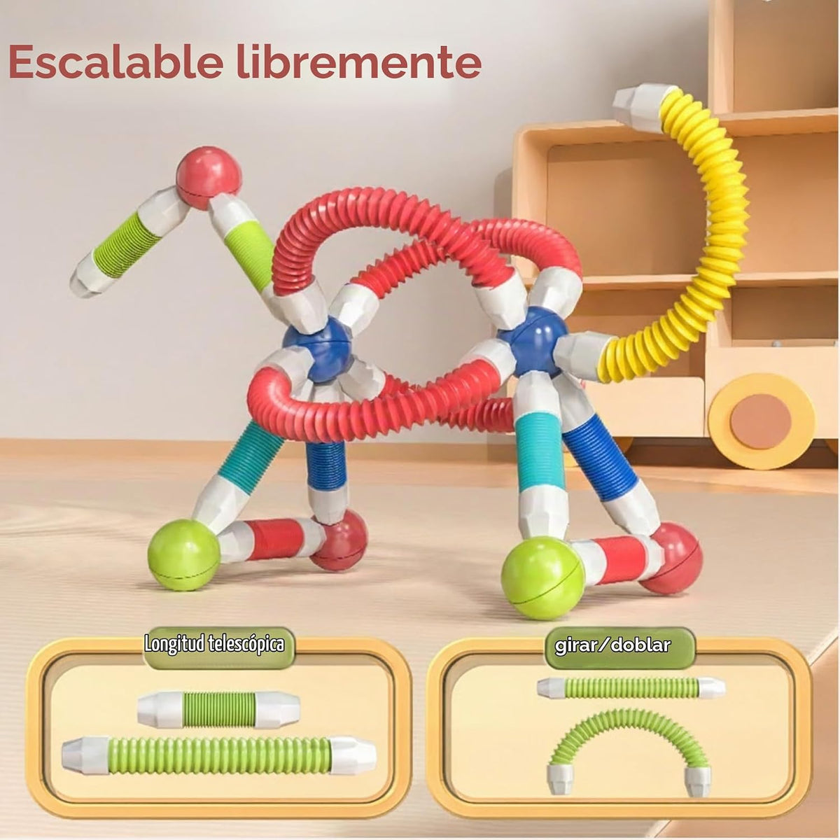 Juguetes Montessori magnéticos extensibles, 85 piezas, para niños y niñas
