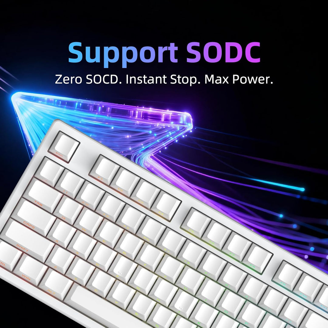 Teclado mecánico con cable IROK FE87 V2, tasa de sondeo dual de 8 K...