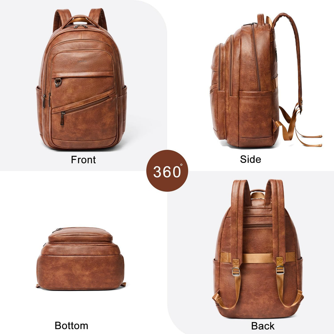LATMAP Mochila de 43L para mujer: mochila de cuero vegano que cabe...
