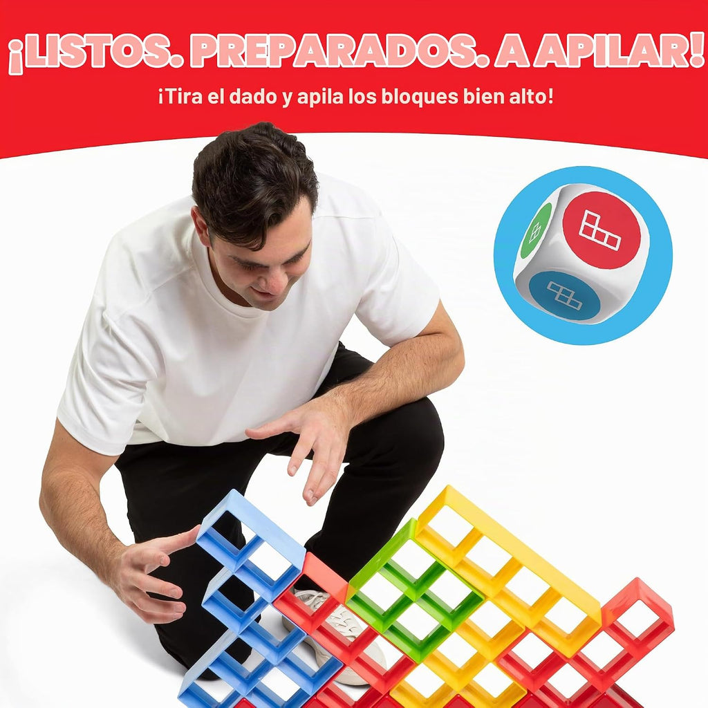 Pila de torre gigante: el juego de equilibrio de bloques jumbo de Relatable
