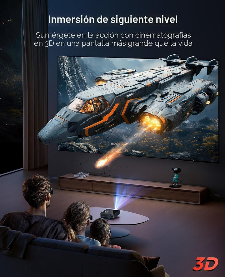 NexiGo Nova Mini, proyector láser portátil, Google TV con Netflix,...