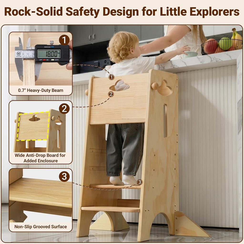 COSYLAND - Taburete de cocina ajustable para niños pequeños