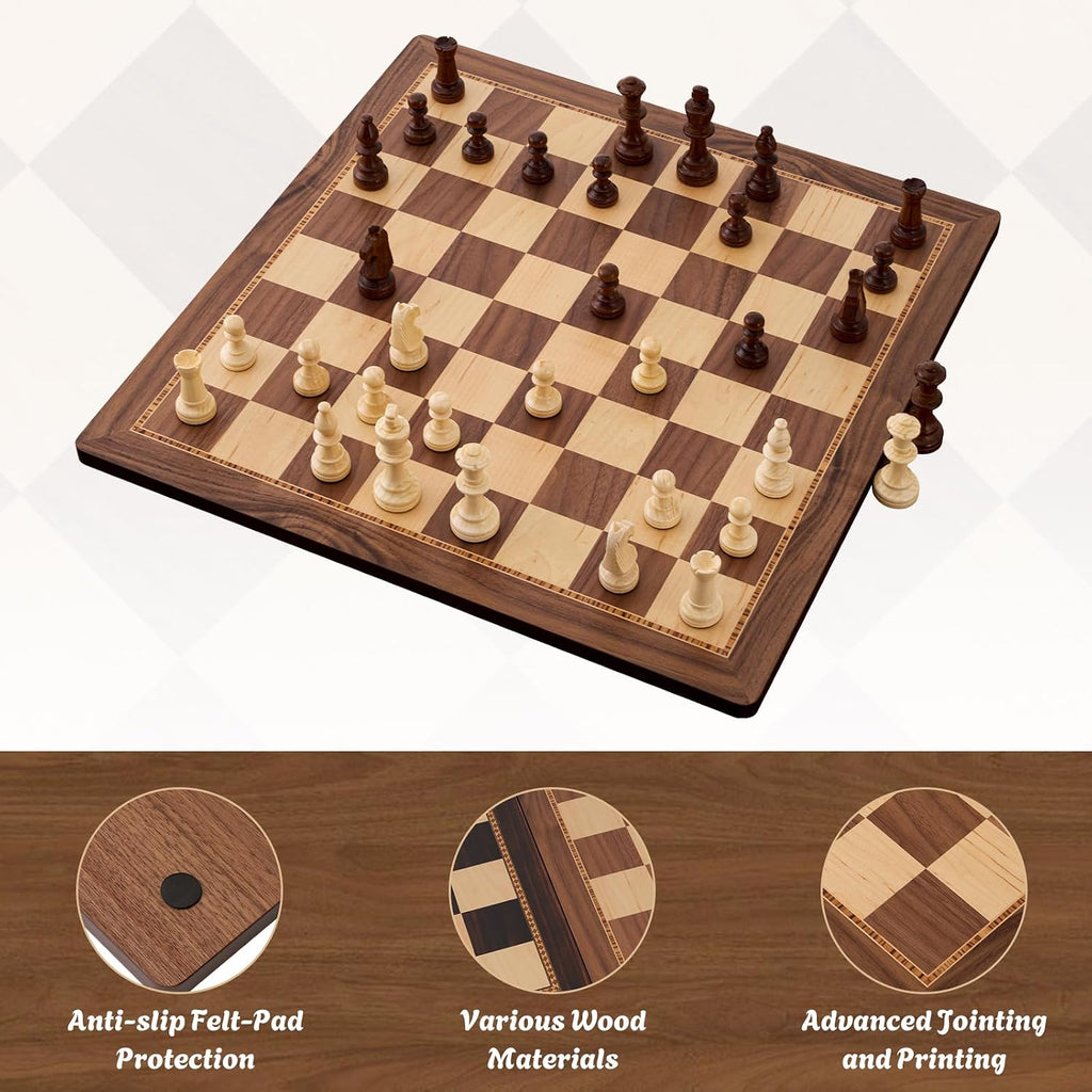 Peradix - Tablero de ajedrez de madera grande de 21.25 pulgadas