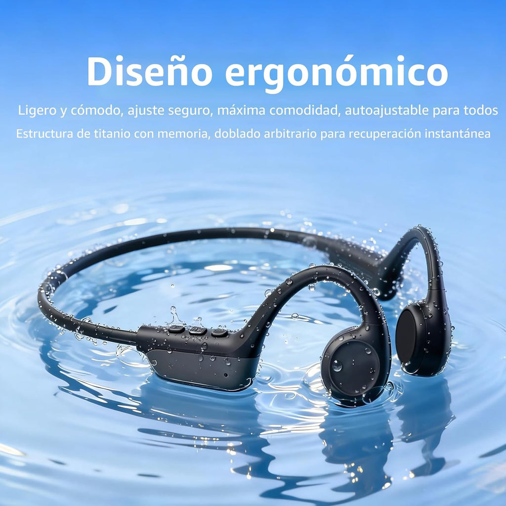 Auriculares de conducción ósea 2026, auriculares Bluetooth 6.0 de oreja abierta, auriculares deportivos inalámbricos IPX5 impermeables, batería de 10 horas de duración de reproducción para