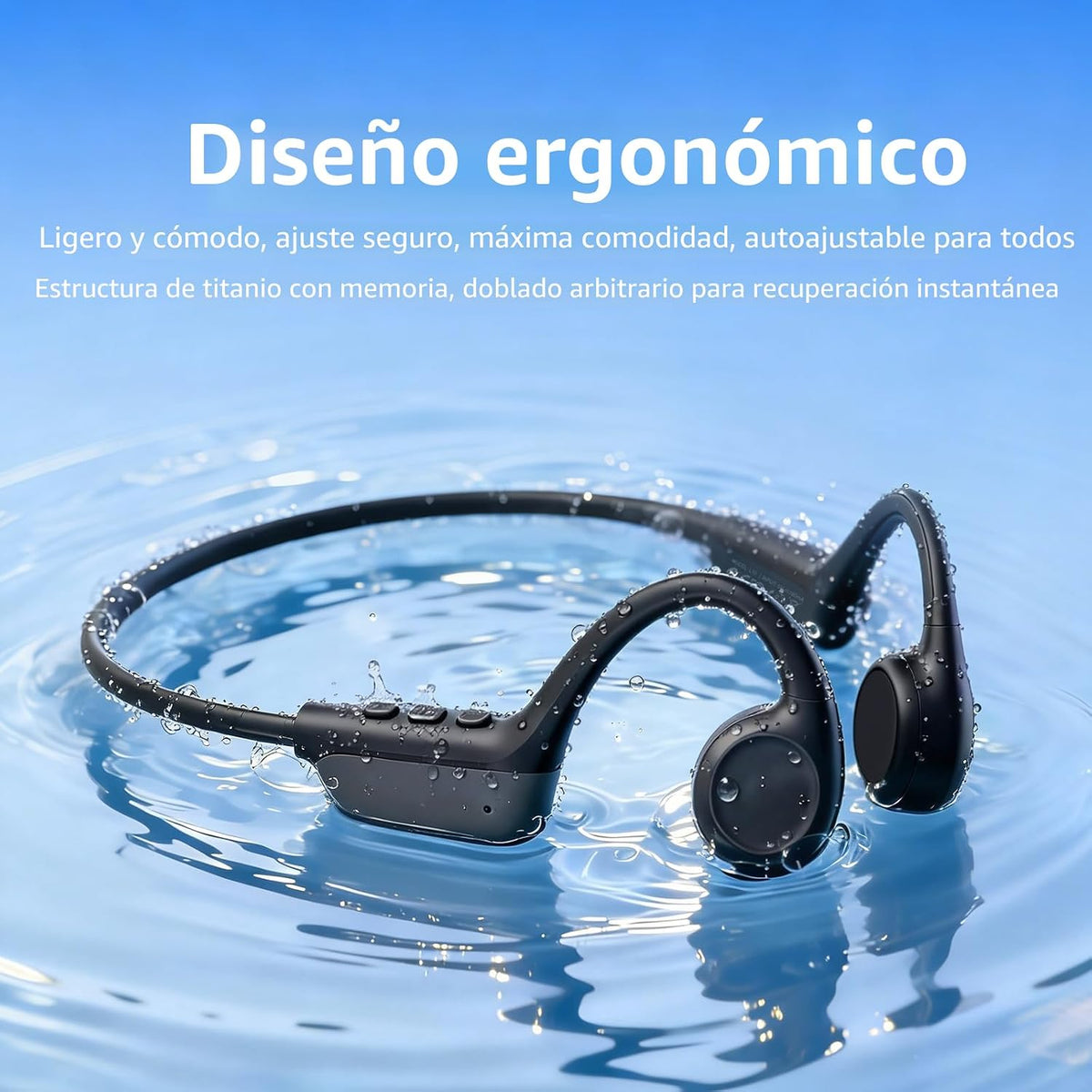 Auriculares de conducción ósea 2026, auriculares Bluetooth 6.0 de oreja abierta, auriculares deportivos inalámbricos IPX5 impermeables, batería de 10 horas de duración de reproducción para