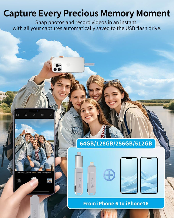 Memoria USB de 512 GB con certificación MFi para iPhone, almacenami...