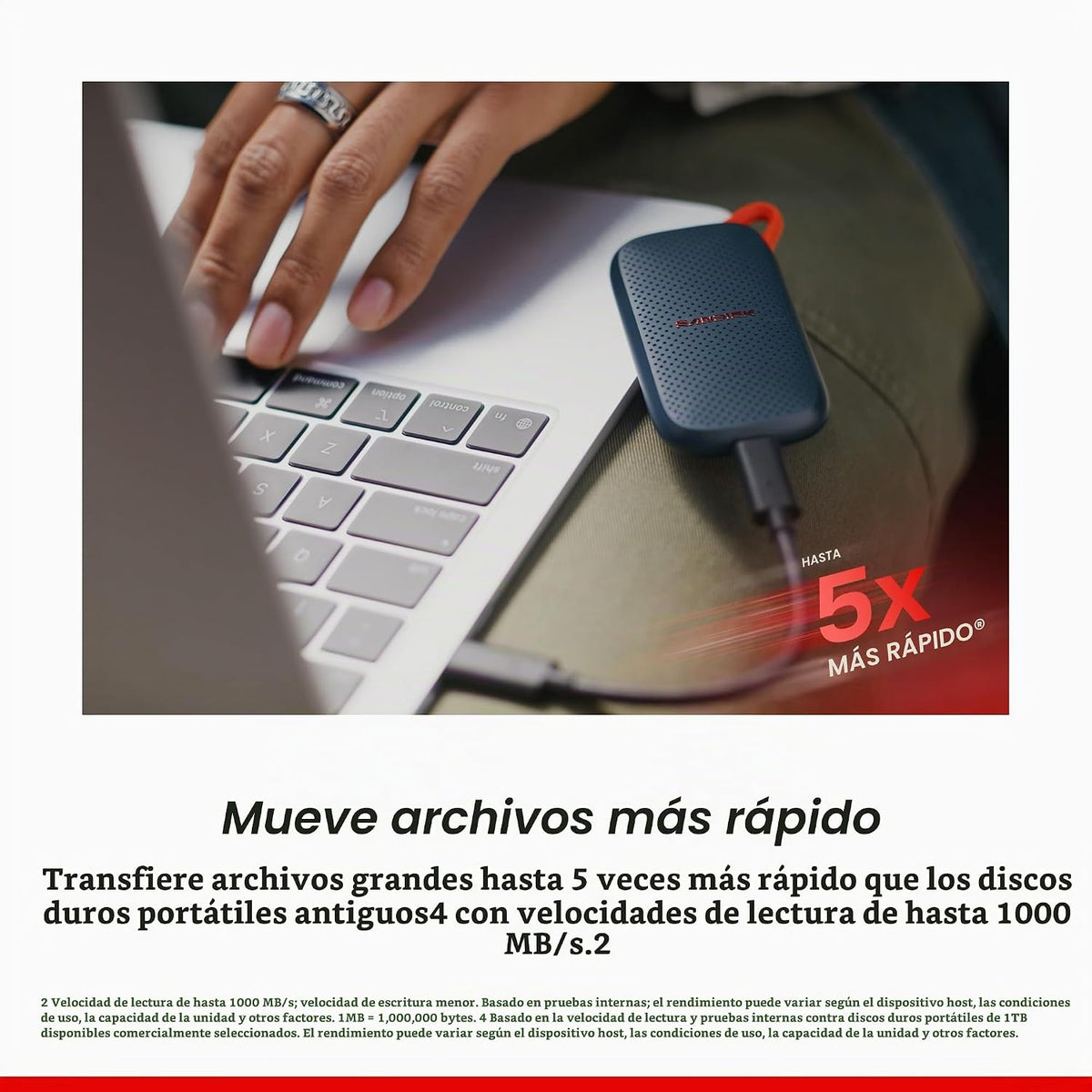 Sandisk SSD portátil de 1 TB, velocidades de lectura de hasta 1000...