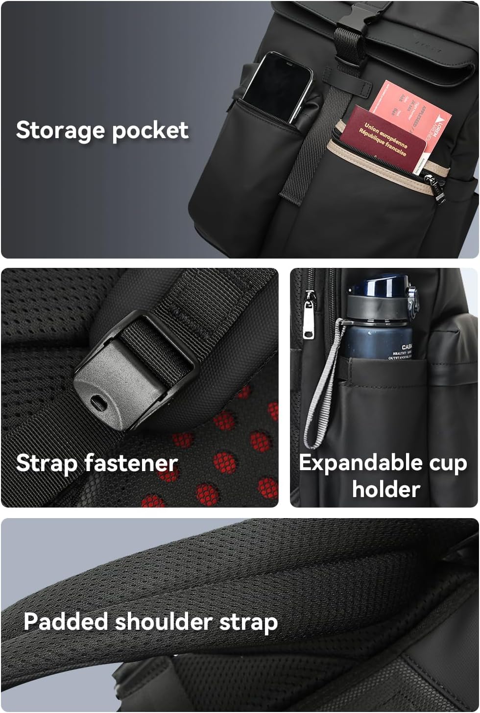 BOPai Mochila para laptop para el trabajo, se adapta a portátiles d...